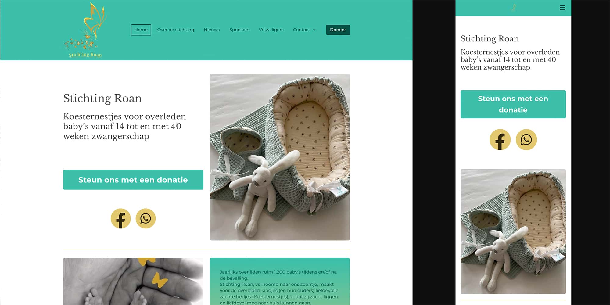 website voorbeeld Stichting Roan